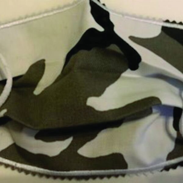 FACEMASK - NON-MEDICAL HOMEMADE MASK - CAMOUFLAGE GRAY BLACK WHITE Thumbnail