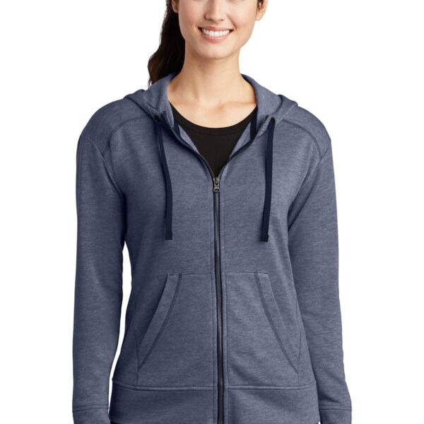 SEW N STITCHES - SPORT TEK ® Ladies PosiCharge ® Tri Blend Wicking Fleece Full Zip Hooded Jacket Thumbnail